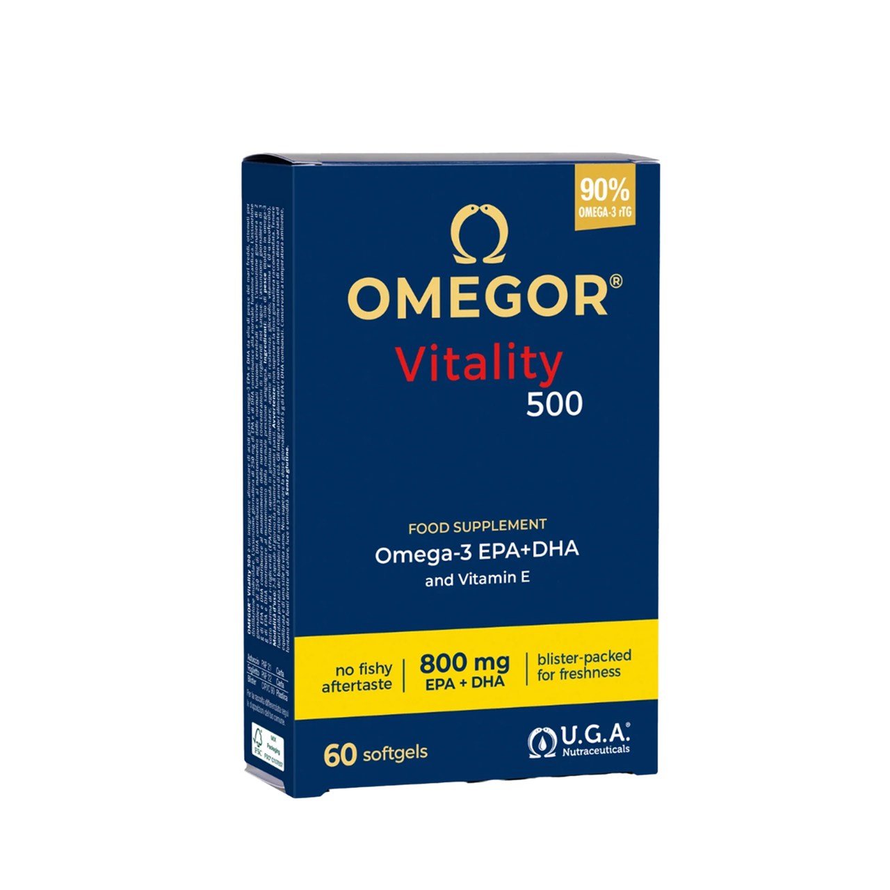UGA Nutraceuticals Omegor Vitality 500 Integratore Omega 3 60 Compresse